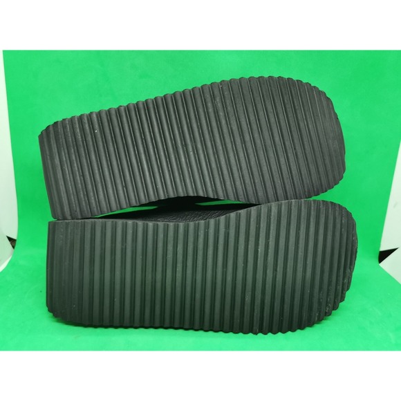 Vintage Y2K Arizona Jean Company 100% Black Leather Wedge Clogs Women's Siz 7.5M - Picture 8 of 16